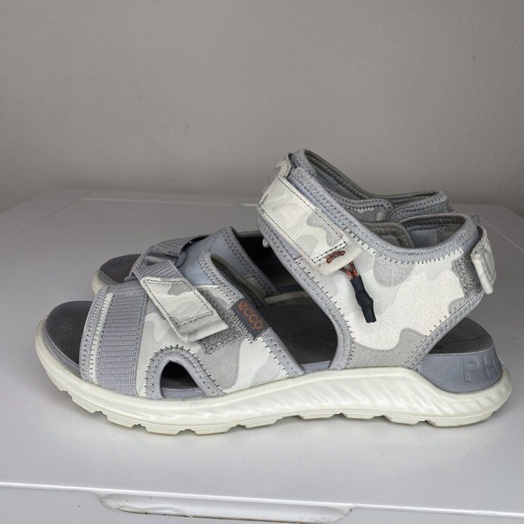 Ecco Shoes Ecco Womens Exowrap 3 Strap Sport Sandal Camo Concrete